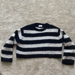 Bershka Black and White Striped Sweater